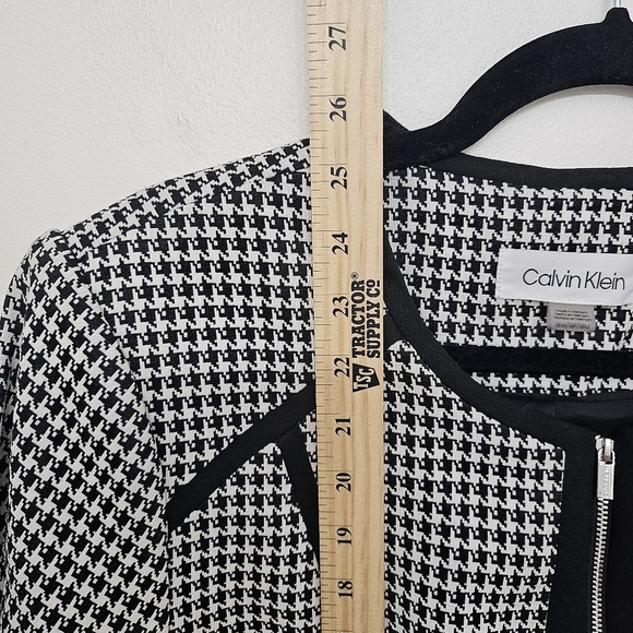 Calvin Klein Elegant Black and White Houndstooth Suit Jacket size 18 - Picture 11 of 12